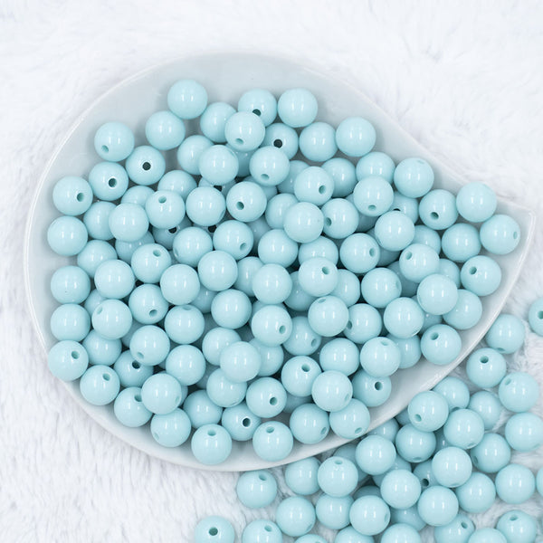 Top view of a pile of 12mm Ice Blue Acrylic Bubblegum Beads [20 & 50 Count]