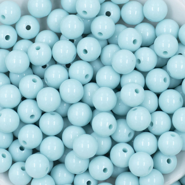 Close up view of a pile of 12mm Ice Blue Acrylic Bubblegum Beads [20 & 50 Count]