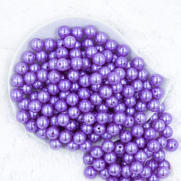 Top view of a pile of 12mm Iris Purple Pearl Acrylic Bubblegum Beads [20 Count]