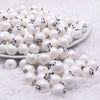 front view of a pile of 12mm Jack Face Halloween print Bubblegum Beads