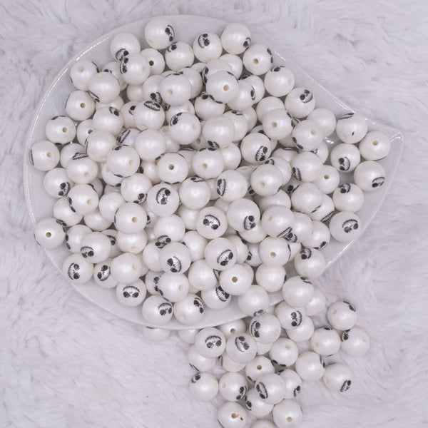 top view of a pile of 12mm Jack Face Halloween print Bubblegum Beads
