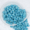 Top view of a pile of 12mm Jelly Blue Dazzle Rhinestone AB Bubblegum Beads [10 & 20 Count]
