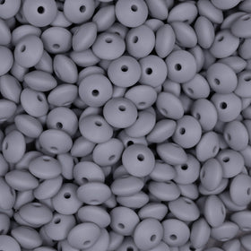 12mm Light Gray Lentil Silicone Bead