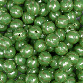 12mm Watermelon Pattern Print Chunky Acrylic Bubblegum Beads