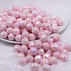 front view of a pile of 12mm Light Pink Disco AB Solid Acrylic Bubblegum Beads