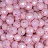 close up view of a pile of 12mm Light Pink Disco AB Solid Acrylic Bubblegum Beads