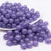 front view of a pile of 12mm Light Purple Shimmer Glitter Sparkle Bubblegum Beads - 20 Count