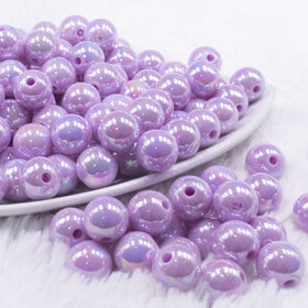 12mm Light Purple AB Solid Acrylic Bubblegum Beads