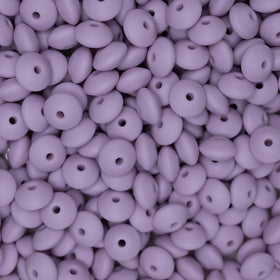 12mm Lilac Purple Lentil Silicone Bead