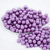 Front view of a pile of 12mm Lilac Purple Faux Pearl Acrylic Bubblegum Beads [20 Count]