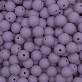 12mm Lilac Purple Round Silicone Bead