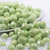 front view of a pile of 12mm Lime Green Disco AB Solid Acrylic Bubblegum Beads