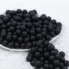 Front view of a pile of 12mm Matte Black Acrylic Bubblegum Beads [20 & 50 Count]
