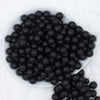Top view of a pile of 12mm Matte Black Acrylic Bubblegum Beads [20 & 50 Count]