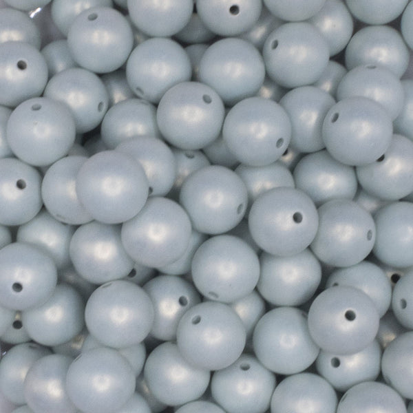 close up view of a pile of 12mm Matte Blue pearl Acrylic Bubblegum Beads