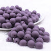 Front view of a pile of 12mm Purple Matte Acrylic Bubblegum Beads