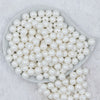 Top view of a pile of 12mm Matte White Acrylic Bubblegum Beads [20 & 50 Count]