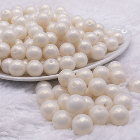 12mm Matte Ivory pearl Acrylic Bubblegum Beads
