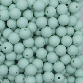 12mm Mint Green Round Silicone Bead