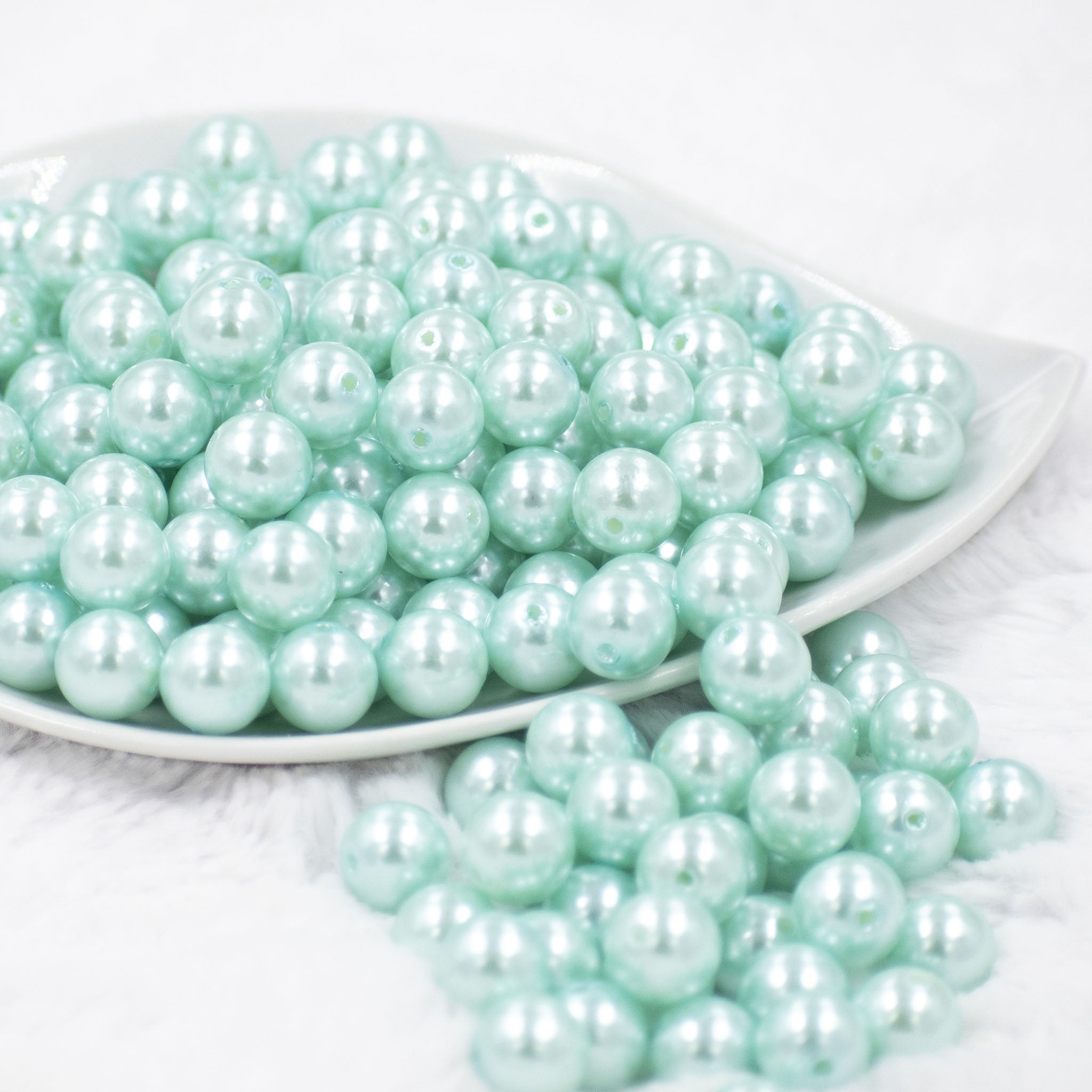 500 pcs Transparent Green Bubble Beads Plastic Craft Pearls 12mm Round  Smooth