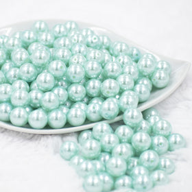 12mm Mint Green Faux Pearl Acrylic Bubblegum Beads [20 Count]