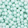 close up view of a pile of 12mm Mint Green Faux Pearl Acrylic Bubblegum Beads [20 Count]