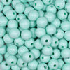 Close up view of a pile of 12mm Pastel Mint Green Plaid Print Chunky Acrylic Bubblegum Beads - 20 Count
