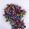 Top view of a pile of 12mm Mixed Zebra Print Chunky Acrylic Bubblegum Beads - 20 Count