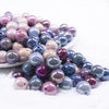 front view of a pile of 12mm Dark Solid AB Fall Acrylic Bubblegum Bead Mix - Choose Count