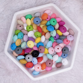 12mm Mixed Lentil Silicone Bead Lot