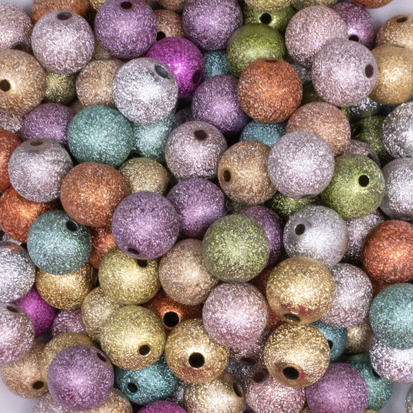 close up view of a pile of 12mm Stardust Bubblegum Beads Bulk  - 50 & 100 Count