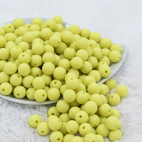 12mm Bright Yellow Matte Acrylic Bubblegum Beads