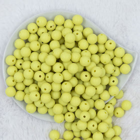 12mm Bright Yellow Matte Acrylic Bubblegum Beads