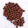 top view of a pile of 12mm Orange with Black Stripe Beach Ball Bubblegum Beads - 20 count