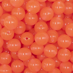 12mm Orange Glow in the Dark Bubblegum Beads [20 & 50 Count]