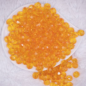 12mm Orange Transparent Faceted Shaped Bubblegum Beads