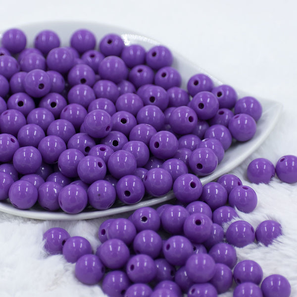 Front view of a pile of 12mm Orchid Purple Acrylic Bubblegum Beads [20 & 50 Count]