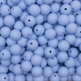 12mm Pastel Blue Round Silicone Bead