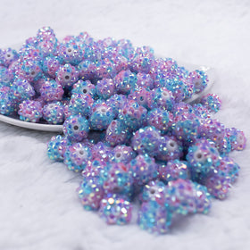 12mm Pastel Confetti Rhinestone AB Bubblegum Beads - Choose Count