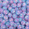 close up view of a pile of 12mm Pastel Confetti Rhinestone AB Bubblegum Beads