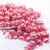 front view of a pile of 12mm Peppermint Candy Chunky Acrylic Bubblegum Beads - 20 Count