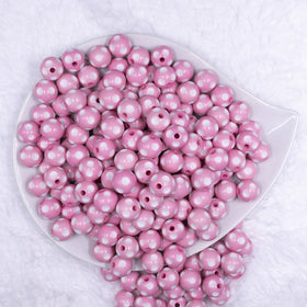 12mm Pink with White Polka Dot Acrylic Chunky Bubblegum Beads