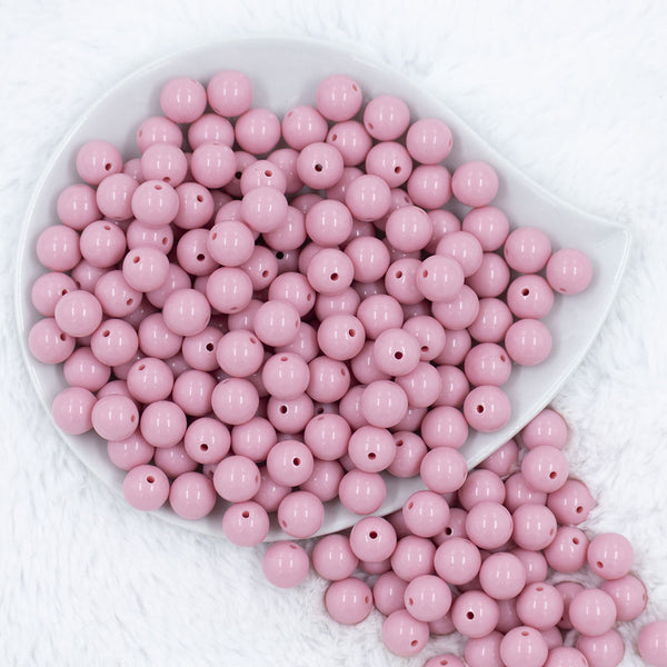 Top view of a pile of 12mm Mauve Pink Acrylic Bubblegum Beads [20 & 50 Count]