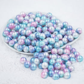 12mm Pink & Blue Pastel Mermaid Ombre Acrylic Bubblegum Beads [20 & 50 Count]