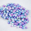 Front view of a pile of 12mm Pink, Blue & Purple Mermaid Ombre Acrylic Bubblegum Beads [20 & 50 Count]