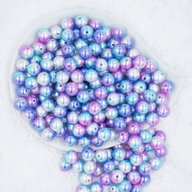 12mm Pink, Blue & Purple Mermaid Ombre Acrylic Bubblegum Beads [20 & 50 Count]