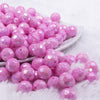 front view of a pile of 12mm Pink Disco AB Solid Acrylic Bubblegum Beads