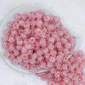 12mm Jelly Pink Rhinestone AB Bubblegum Beads [10 & 20 Count]