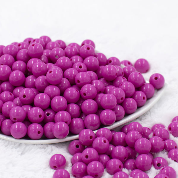 Front view of a pile of 12mm Peony Pink Acrylic Bubblegum Beads [20 & 50 Count]