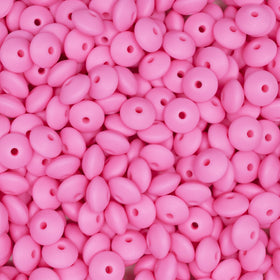 12mm Pink Lentil Silicone Bead